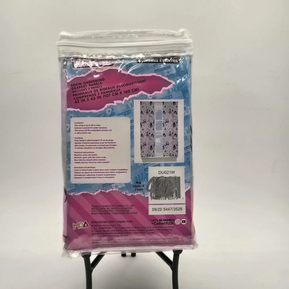LOL Surprise‎ Room Darkening Window Panels 2 Purple 42x63 Kids Franco Curtains